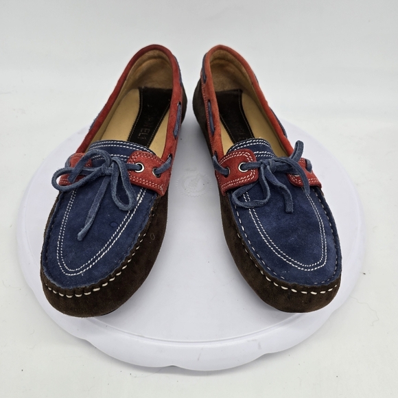Vaneli Shoe Women's 7 Suede Driving Moccasins Brown Red Blue - Picture 8 of 8